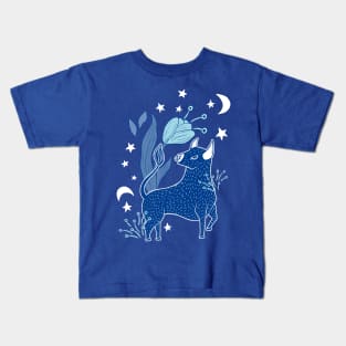 Cosmic Ox, Blue Kids T-Shirt